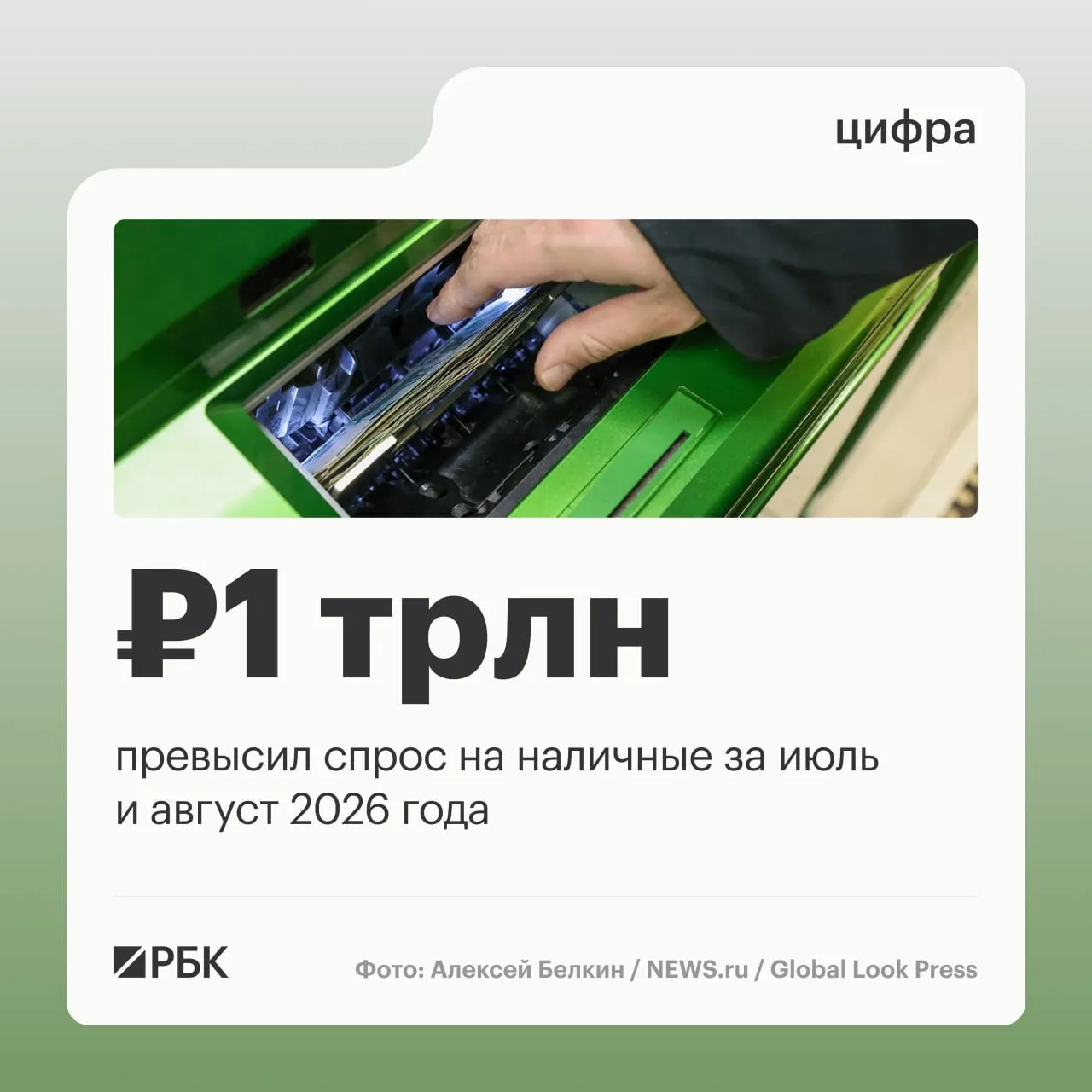 В августе наличные в обращении в России увеличились на 443 млрд руб., общий рост за год достигает примерно 2,5 трлн руб. Максимум спроса на наличность зафиксирован в апреле — 678,7 млрд руб.
