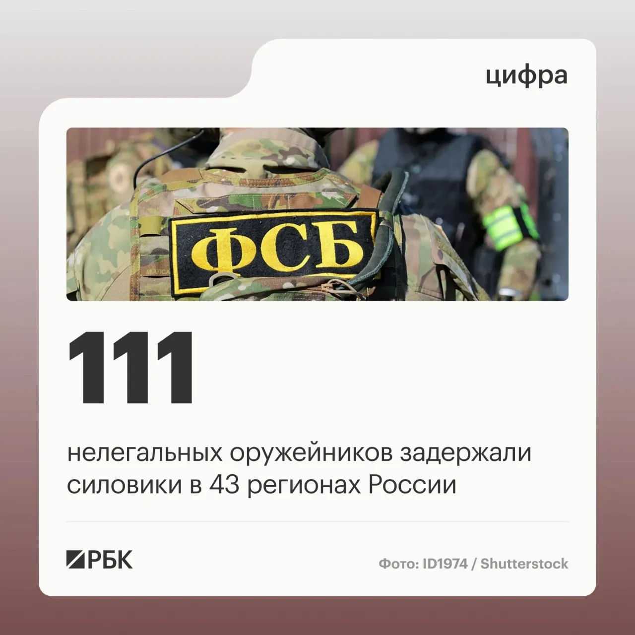 Задержания связаны с подпольными мастерскими по переделке оружия — ликвидировано 37 подпольных мастерских.