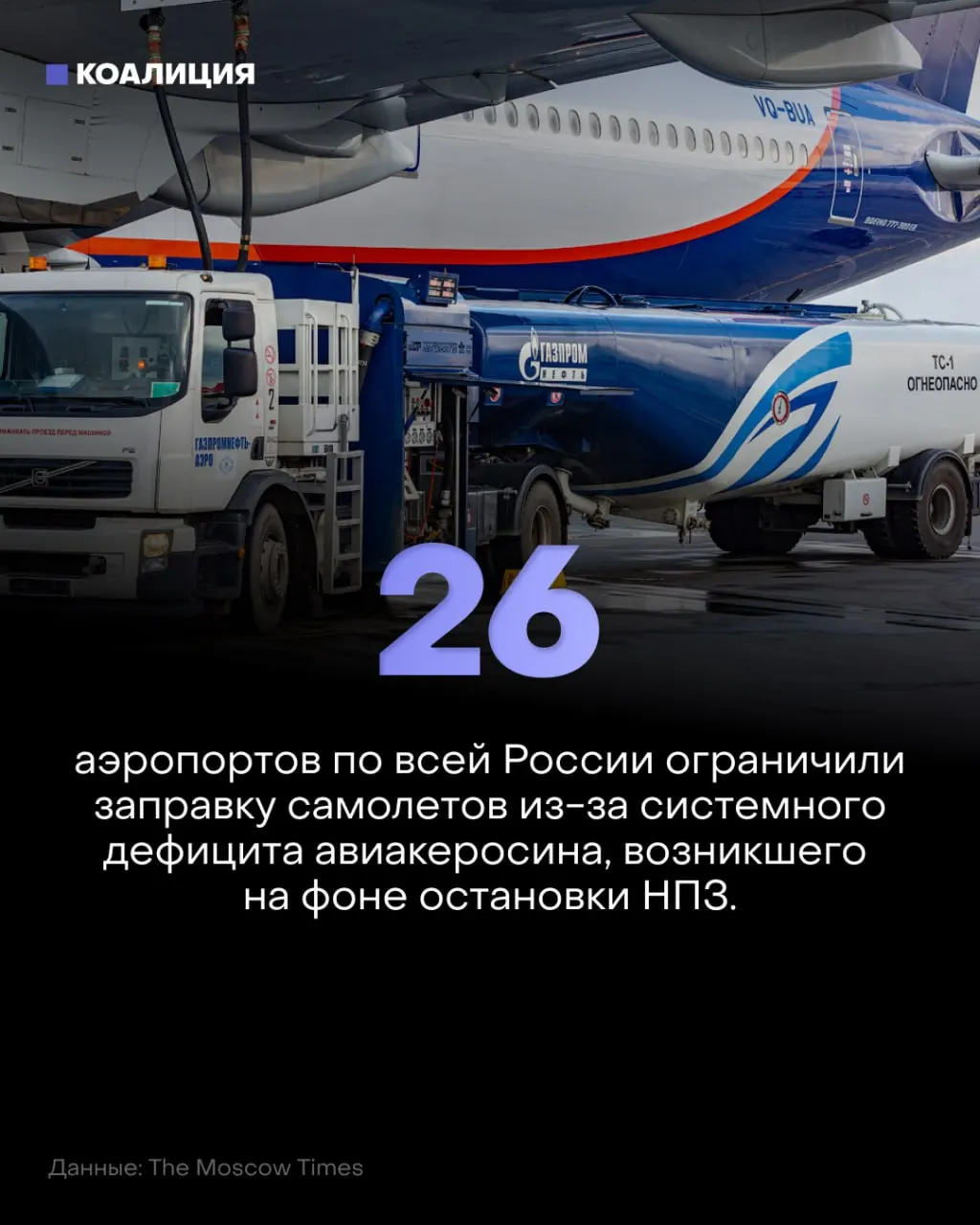 Из-за ограничений на керосин в десятках аэропортов сокращают заправку самолётов; режим выдачи топлива в Пулково продлён до марта 2027 года; экспорт топлива запрещён до конца ноября.